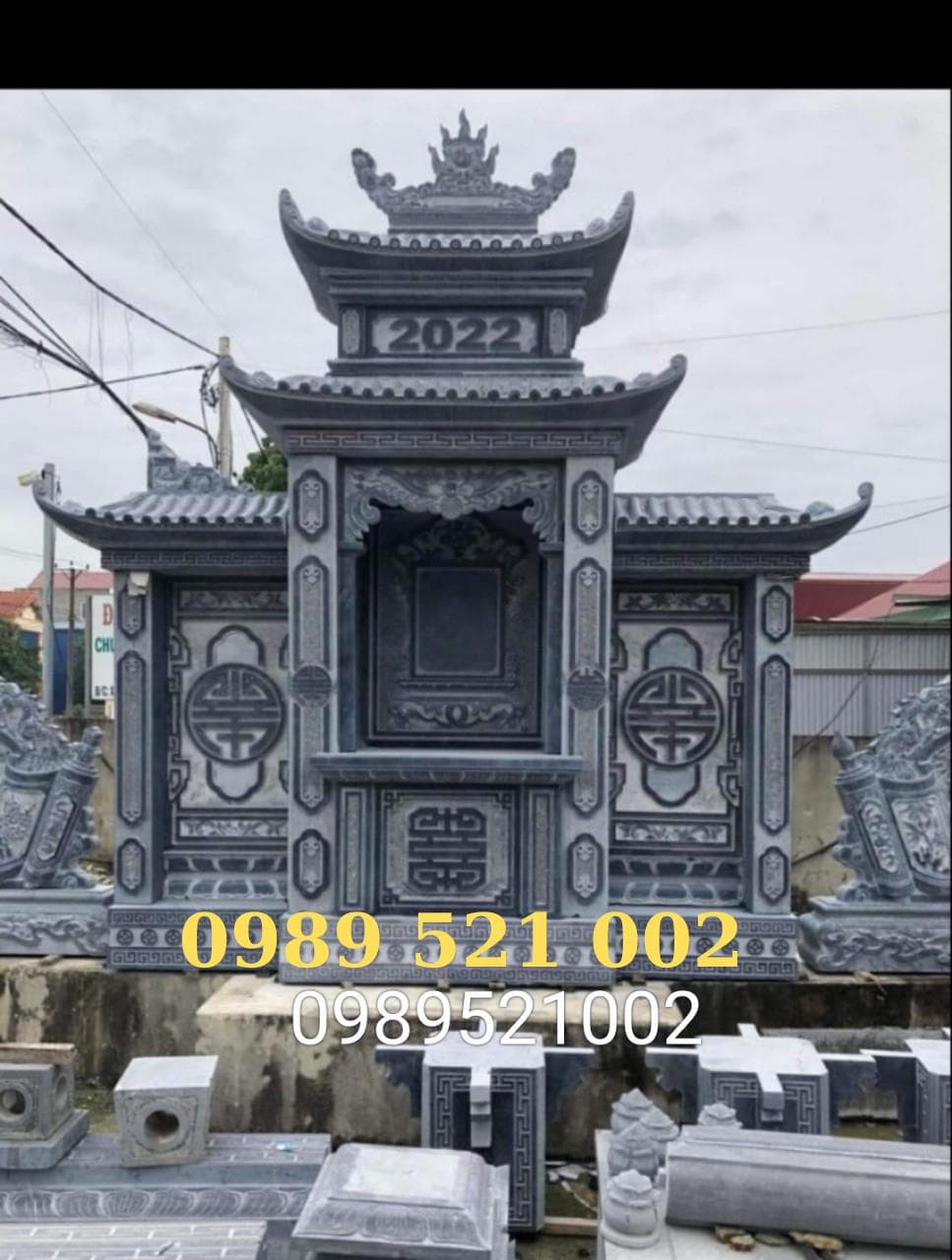 lăng cánh đá xanh đen đơn giản ,đẹp - Lăng Mộ Đá Trường Thành