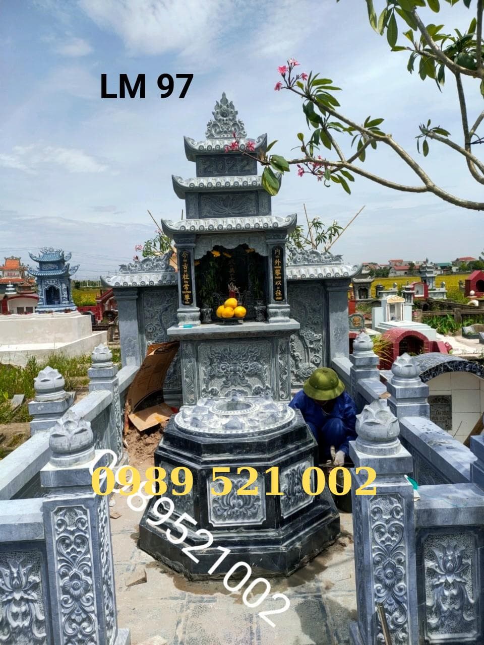 Lăng mộ đá xanh đen 3 mái - Lăng Mộ Đá Trường Thành