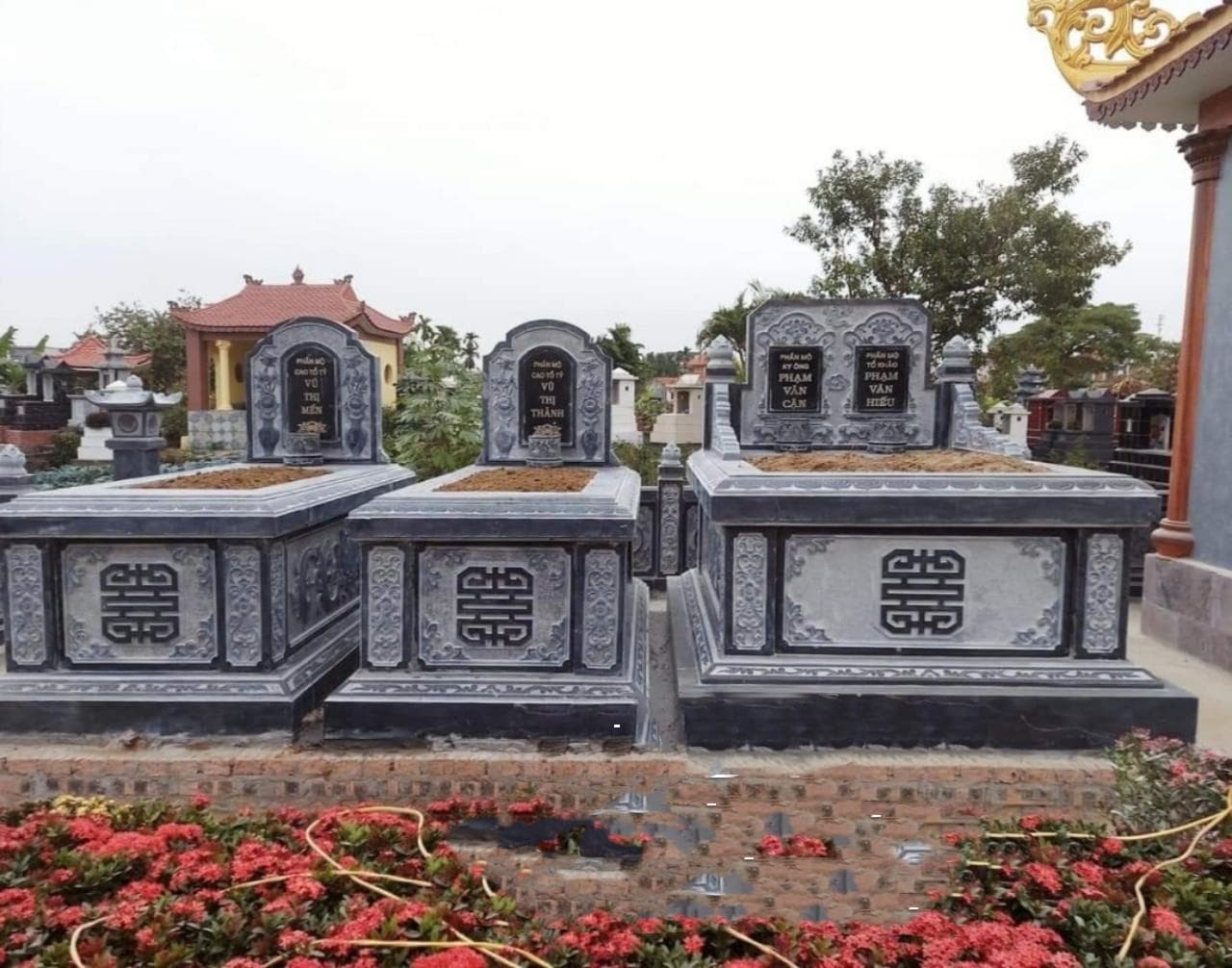 Mộ bành đá xanh đen MB 75 - Lăng Mộ Đá Trường Thành