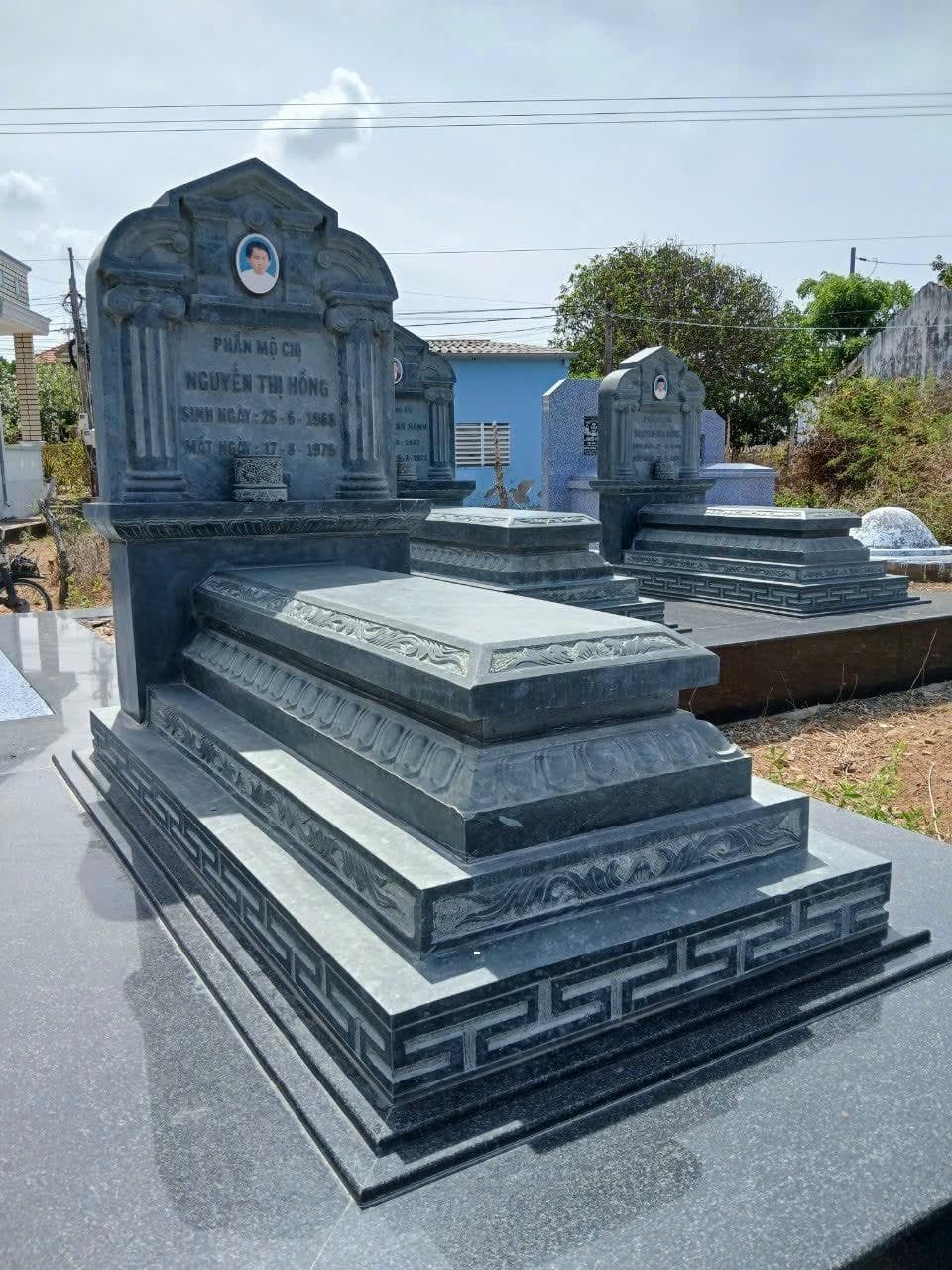 Mộ bành đá xanh rêu MB 801 - Lăng Mộ Đá Trường Thành