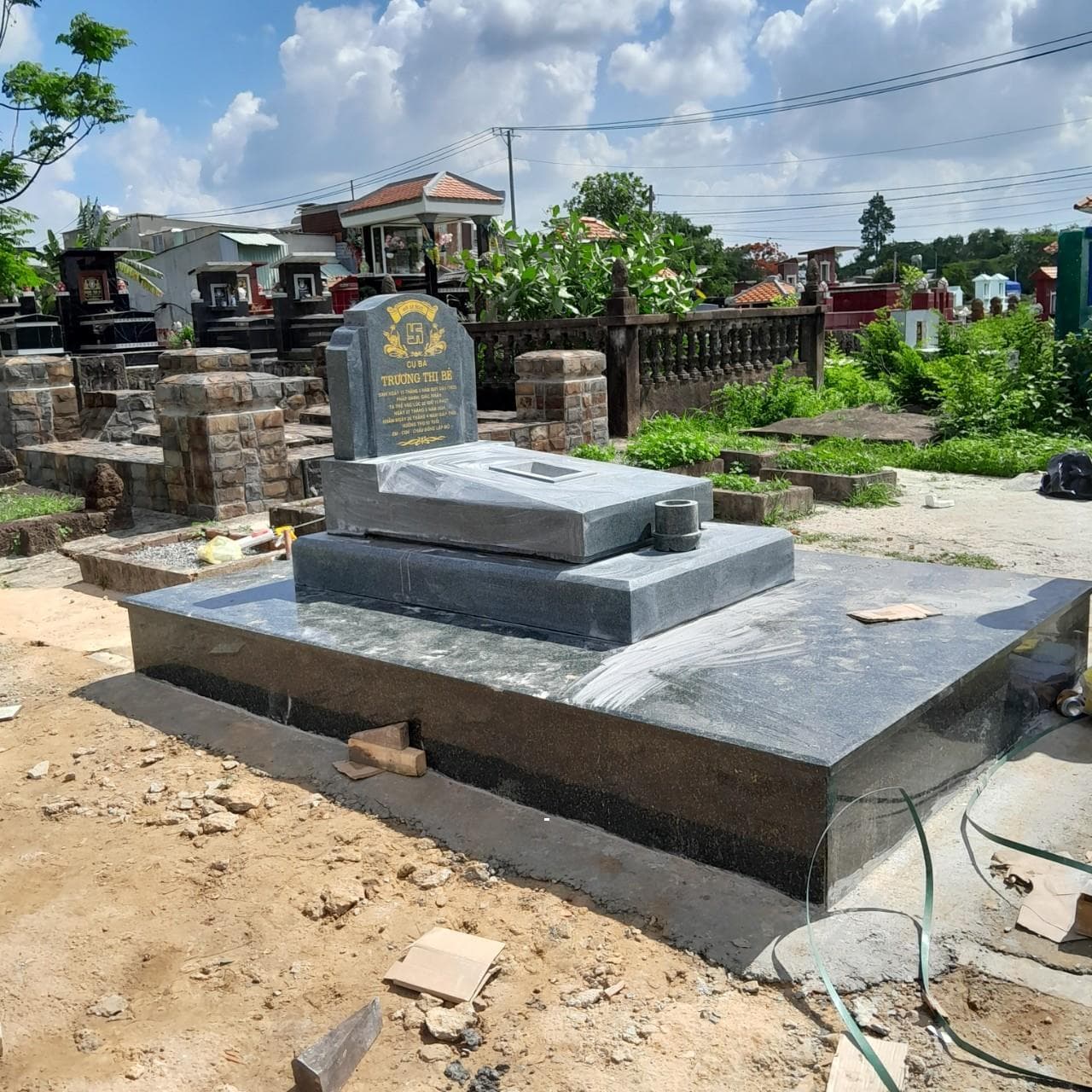 Mộ bành granite xám MB 802 - Lăng Mộ Đá Trường Thành