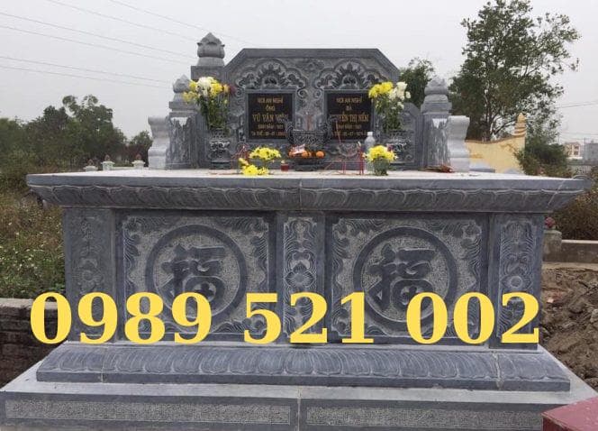 Mộ đá đôi chạm khắc chữ "Phúc" - Lăng Mộ Đá Trường Thành