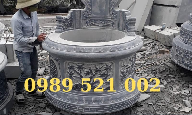 Mộ đá tròn hoa văn " Tùng - Cúc - Trúc - Mai " - Lăng Mộ Đá Trường Thành